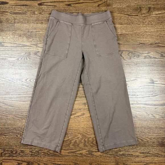 Pure Jill Pants Womens Small Taupe Brown Pull On Crop Patch Pocket Knit Lounge - Picture 1 of 10